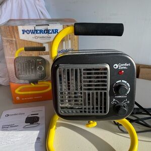 Comfort Zone Portable Shop Heater in Black and Yellow with Foam Grip